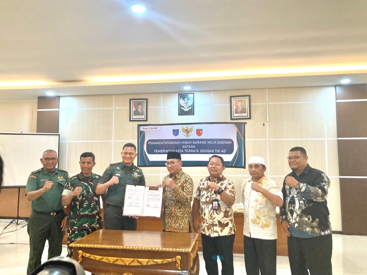 Pemkot Ternate Resmi Serahkan Hibah Lahan kepada Kodim 1501/Ternate